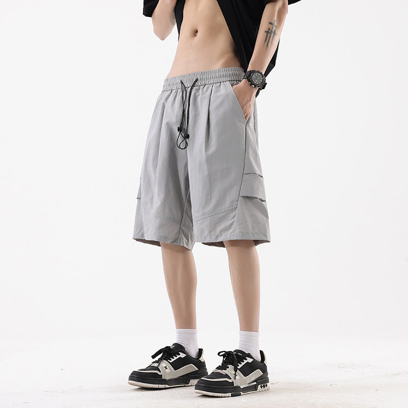 Men's Thin Trendy Brand Sports Five-Point Pants Loose Casual Fishing Trousers