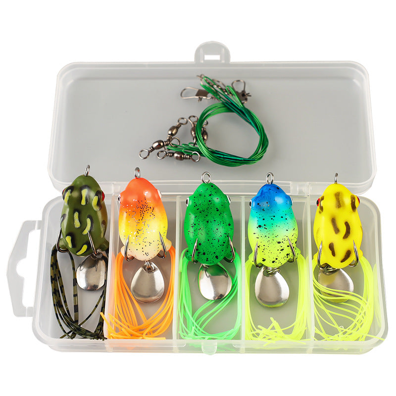 Mini Reptile Lure 3cm 4g Double Tendril Frog Lure with Double Hooks for Bass Fishing Lure