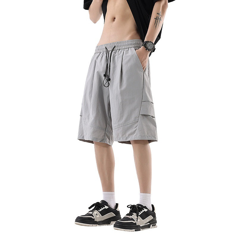 Men's Thin Trendy Brand Sports Five-Point Pants Loose Casual Fishing Trousers