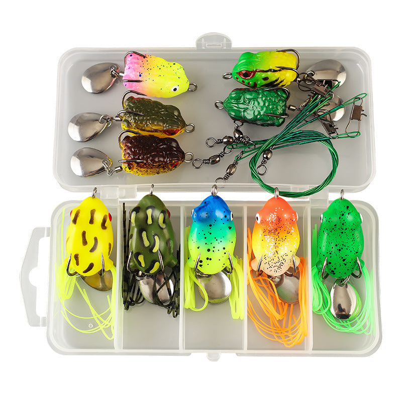 Mini Reptile Lure 3cm 4g Double Tendril Frog Lure with Double Hooks for Bass Fishing Lure